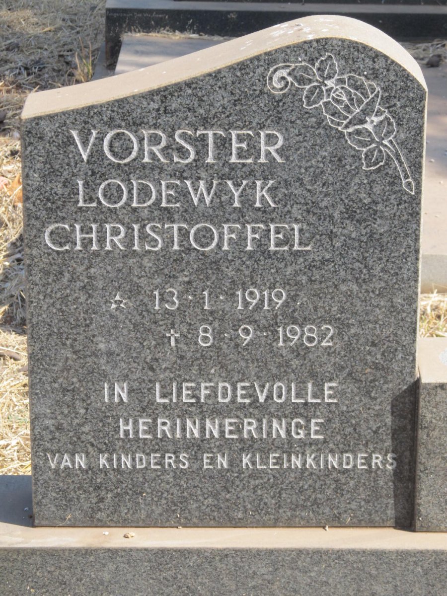 VORSTER Lodewyk Christoffel 1919-1982