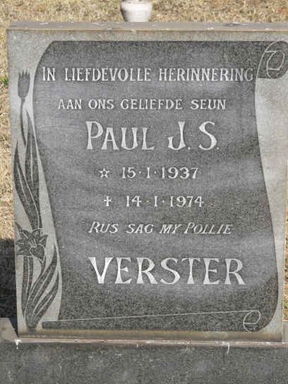 VERSTER Paul J.S. 1937-1974