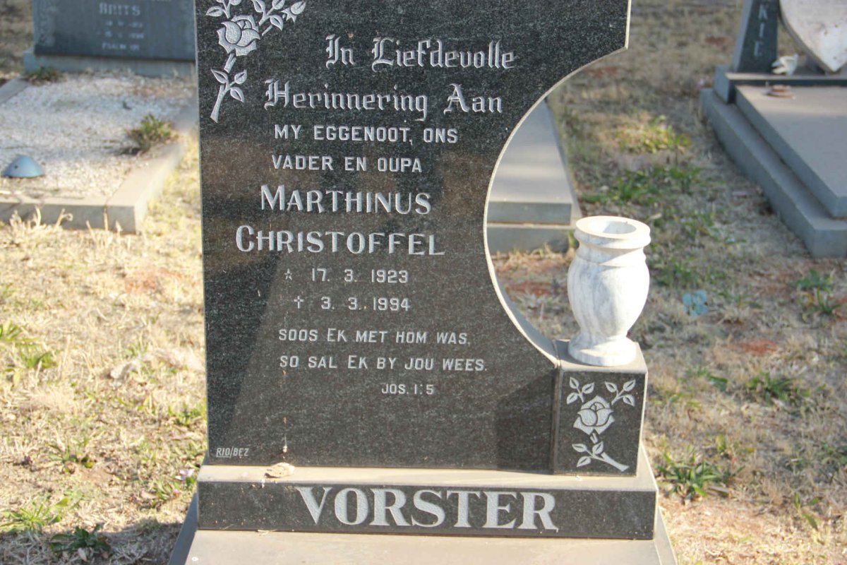 VORSTER Marthinus Christoffel 1923-1994