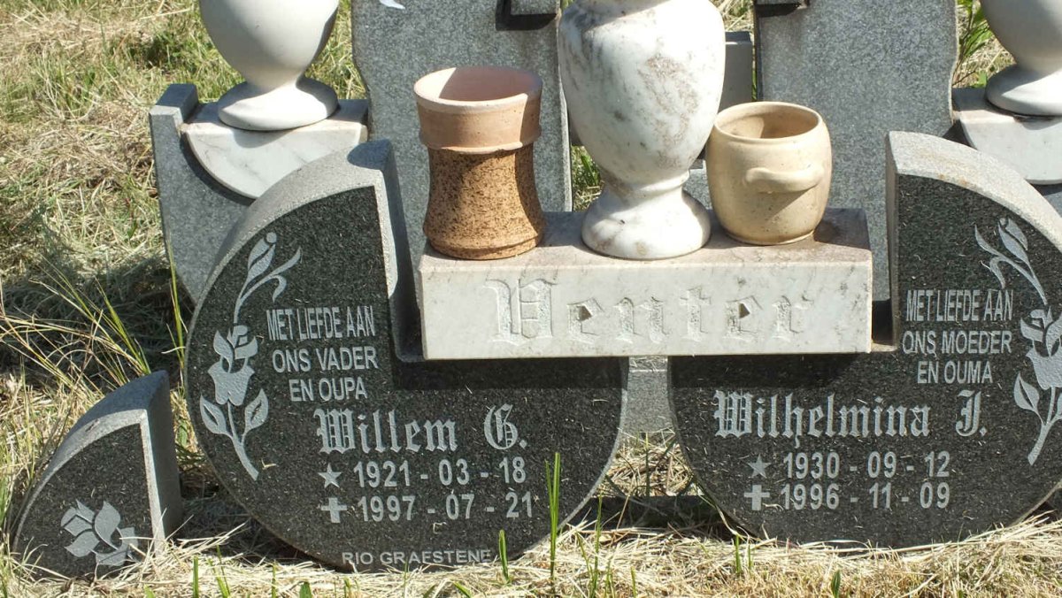 VENTER Willem G. 1921-1997 &amp; Wilhelmina J. 1930-1996