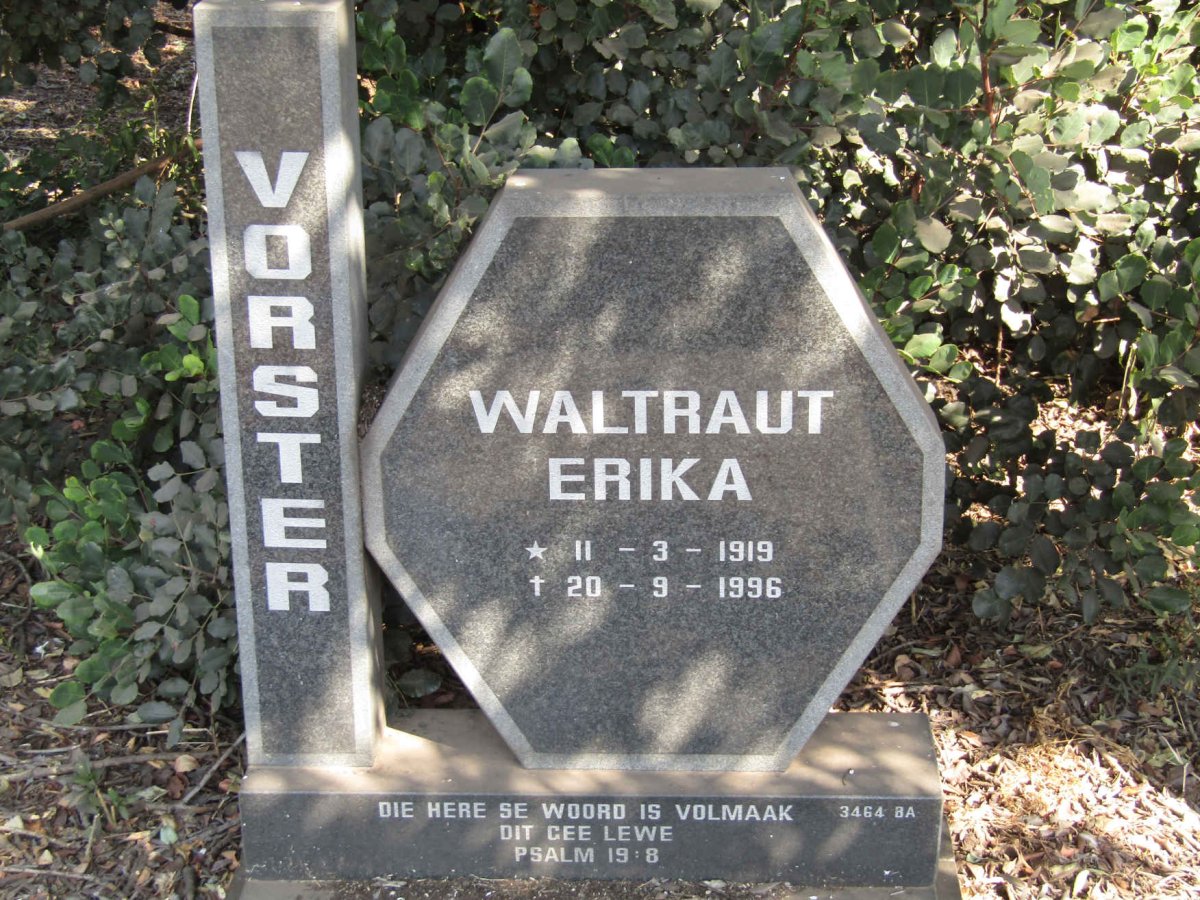 VORSTER Waltraut Erika 1919-1996