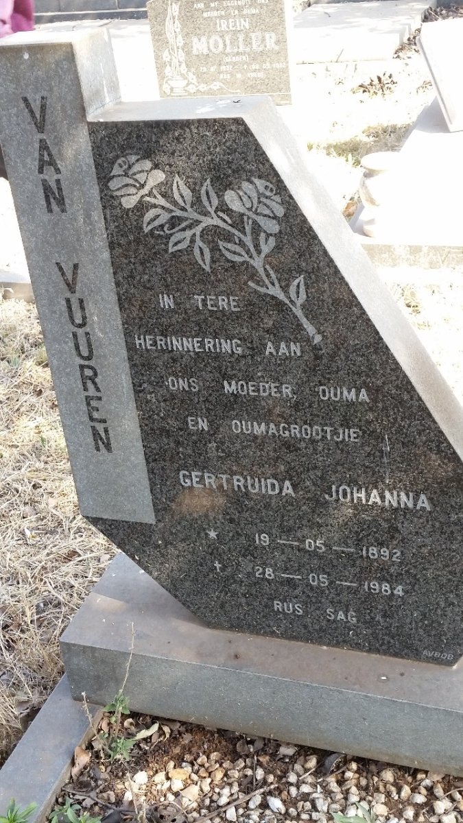 VUUREN Gertruida Johanna, van 1892-1984