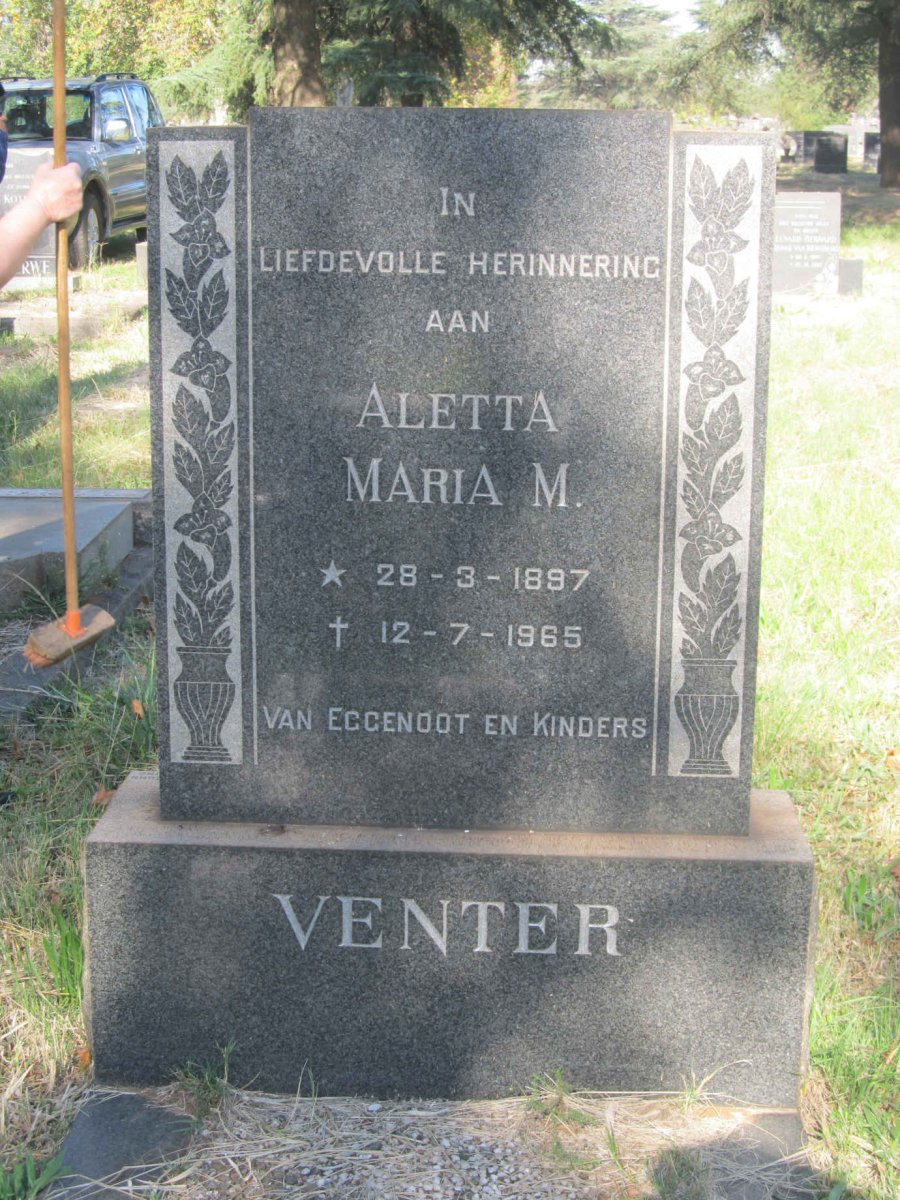 VENTER Aletta Maria M. 1897-1965