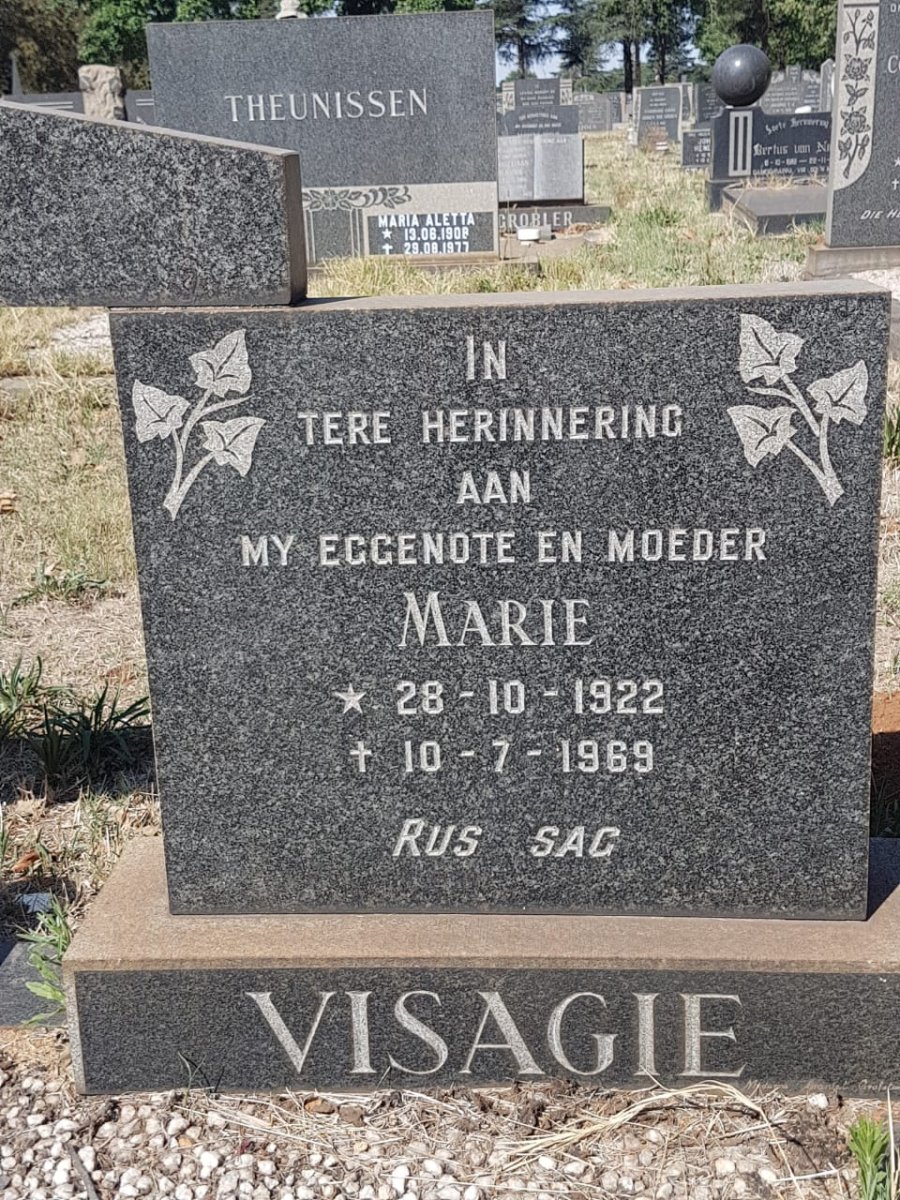 VISAGIE Marie 1922-1969