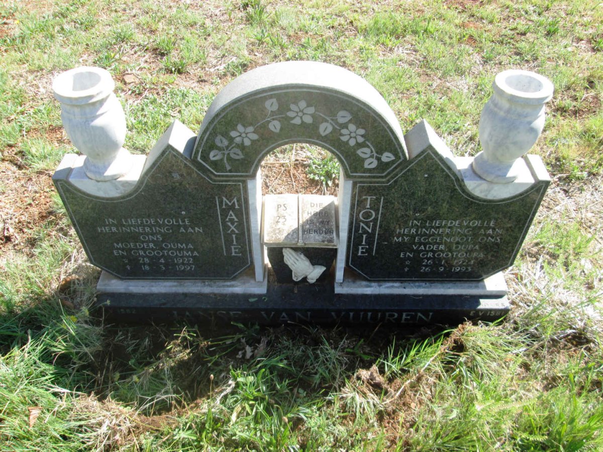VUUREN Tonie, Janse van 1924-1993 &amp; Maxie 1922-1997