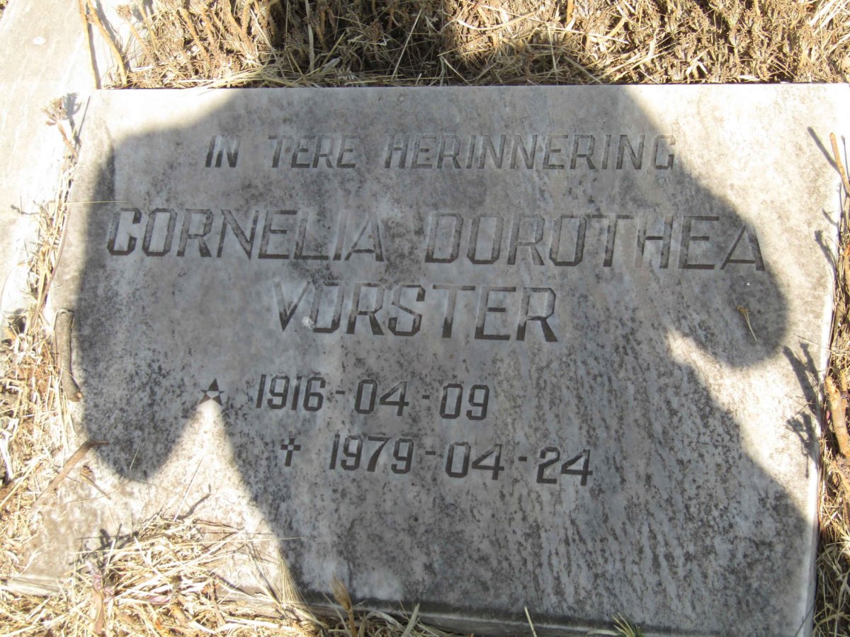 VORSTER Cornelia Dorothea 1916-1979