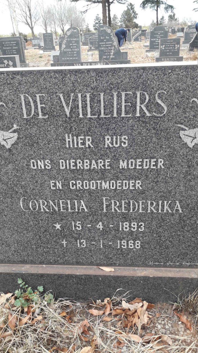 VILLIERS Cornelia Frederika, de 1893-1968