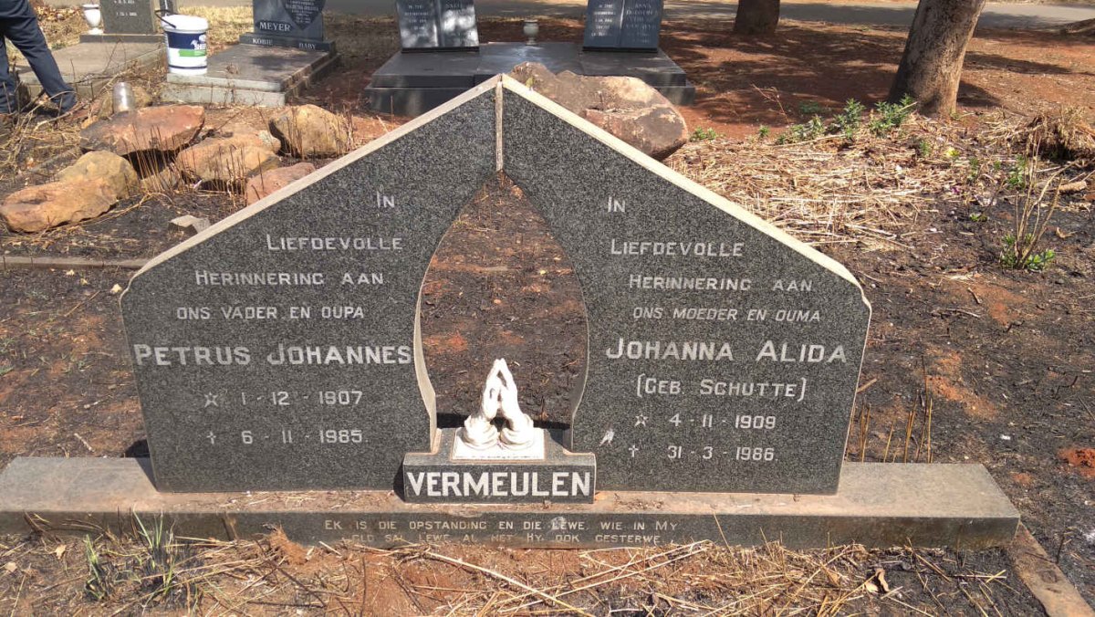 VERMEULEN Petrus Johannes 1907-1985 &amp; Johanna Alida SCHUTTE 1909-1986