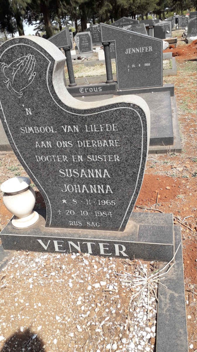 VENTER Koot 1924-2004 :: VENTER Susanna Johanna 1965-1984