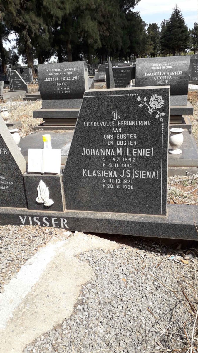 VISSER Jan Johannes Truter 1917-1983 &amp; Klasiena J.S. 1921-1998 :: VISSER Johanna M. 1942-1992
