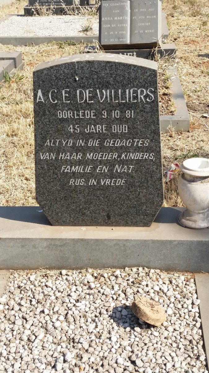 VILLIERS A.C.E., de -1981