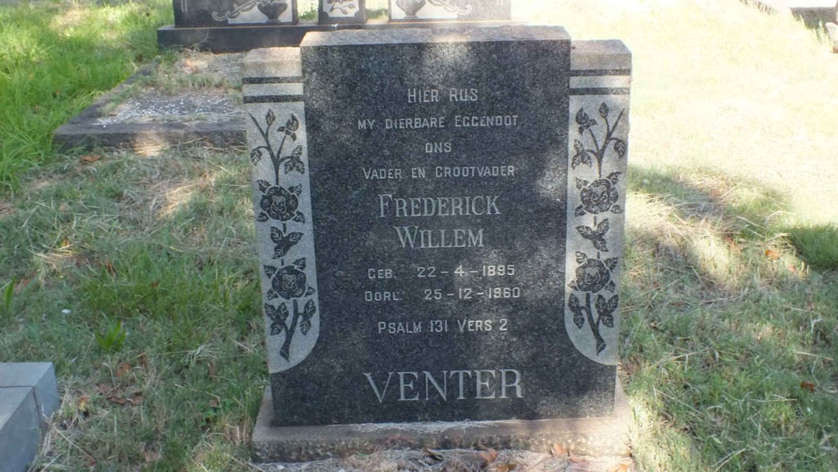 VENTER Frederick Willem 1895-1960
