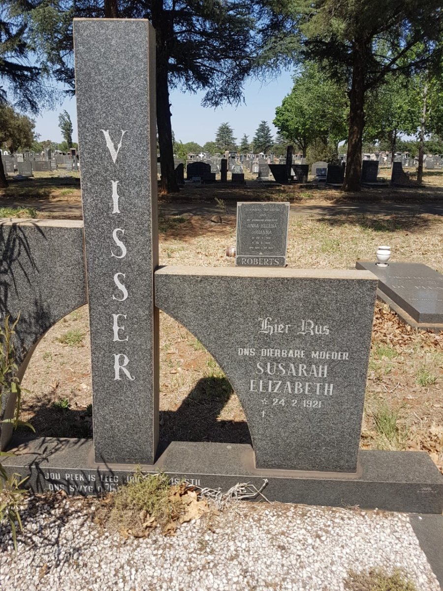 VISSER Susarah Elizabeth 1921-