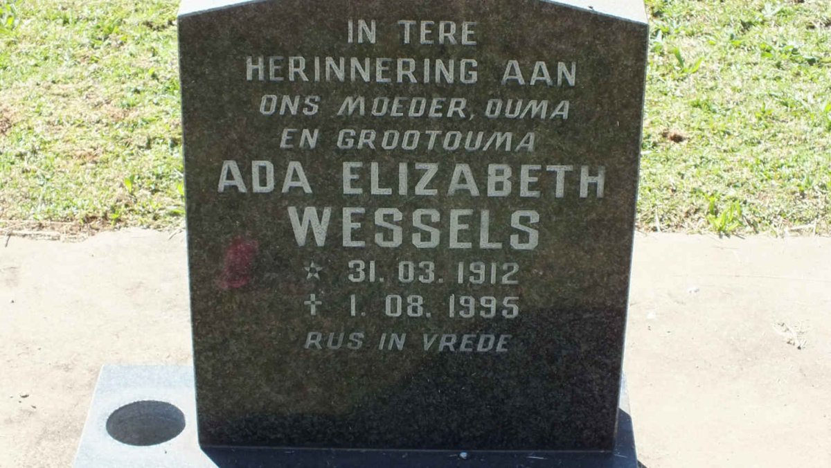 WESSELS Ada Elizabeth 1912-1995