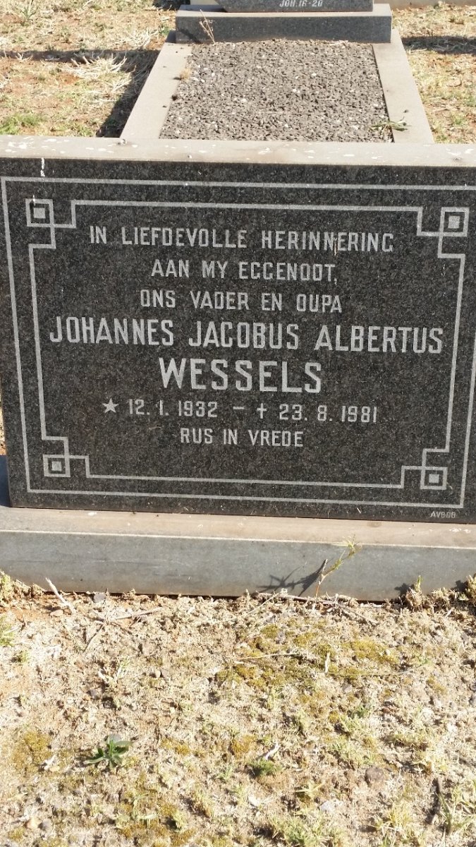 WESSELS Johannes Jacobus Albertus 1932-1981