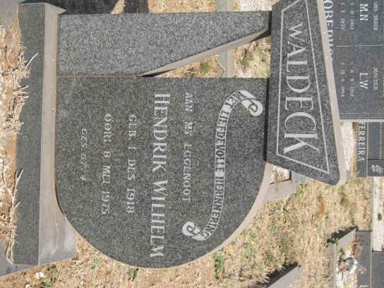WALDECK Hendrik Wilhelm 1918-1975
