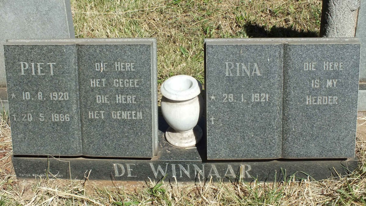WINNAAR Piet, de 1920-1986 &amp; Rina 1921-