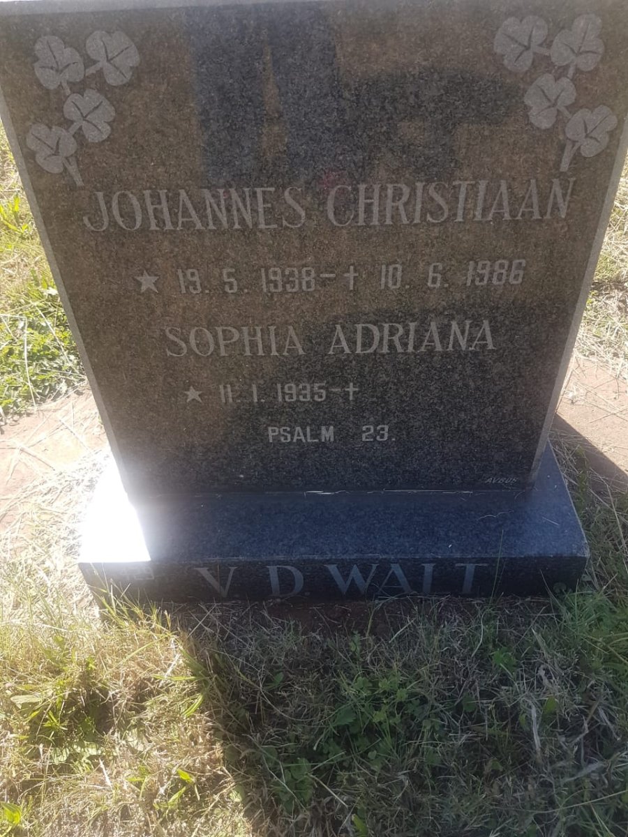 WALT Johannes Christiaan, v.d. 1938-1986 &amp; Sophia Adriana 1935-