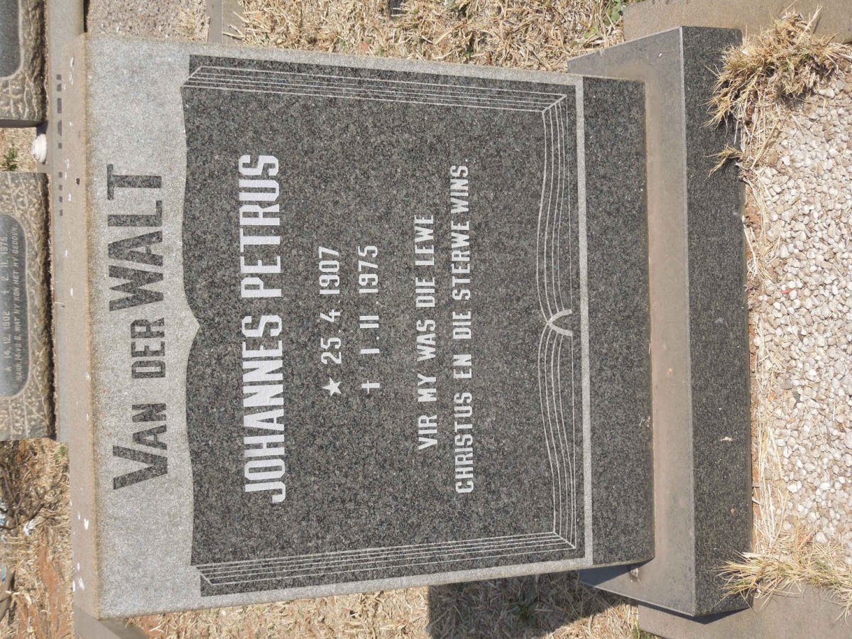 WALT Johannes Petrus, van der 1907-1975