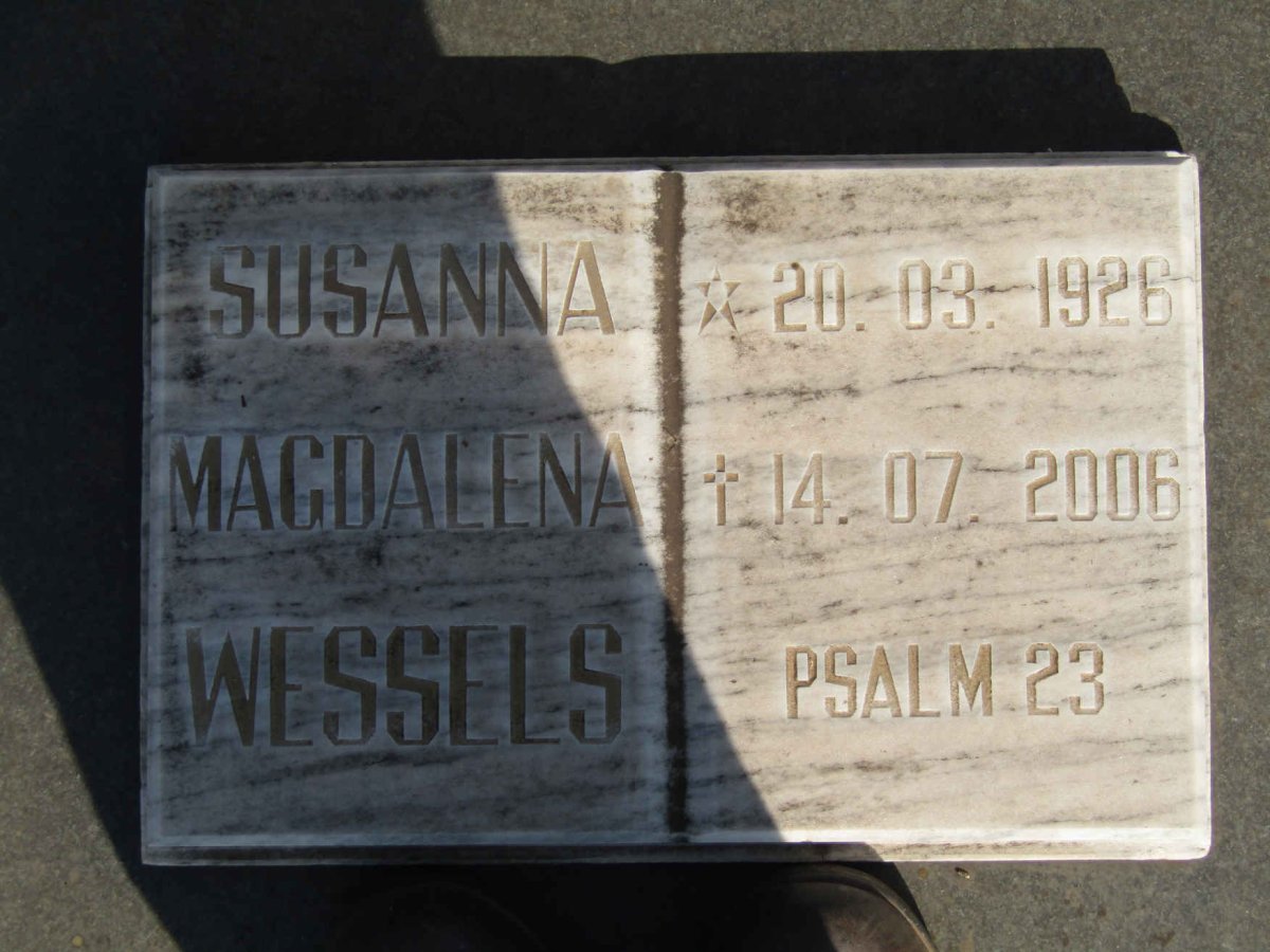 WESSELS Susanna Magdalena 1926-2006