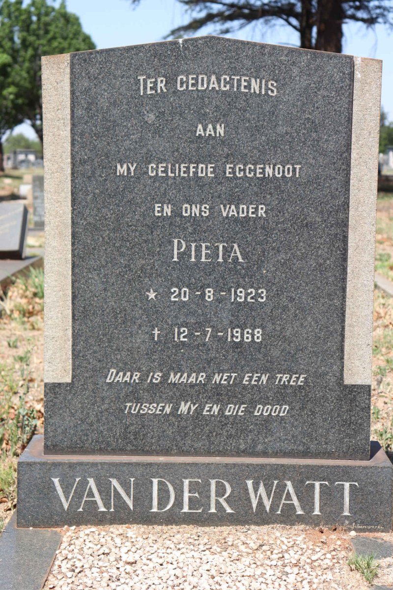 WATT Pieta, van der 1926-1968