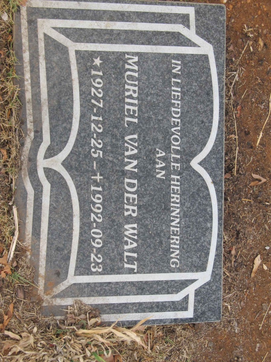 WALT Muriel, van der 1927-1992