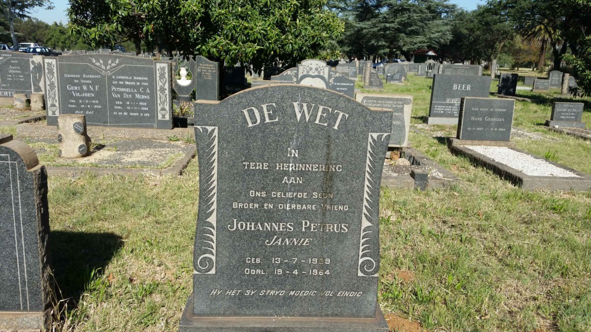 WET Johannes Petrus, de 19?9-1964