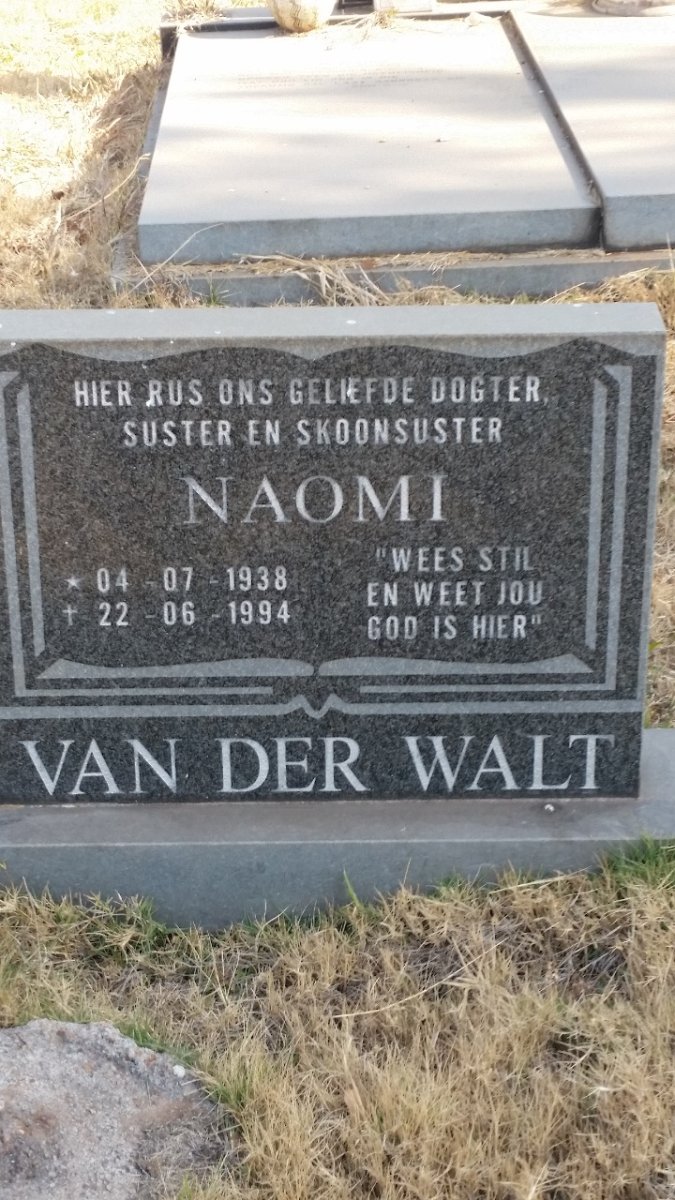 WALT Naomi, van der 1938-1994