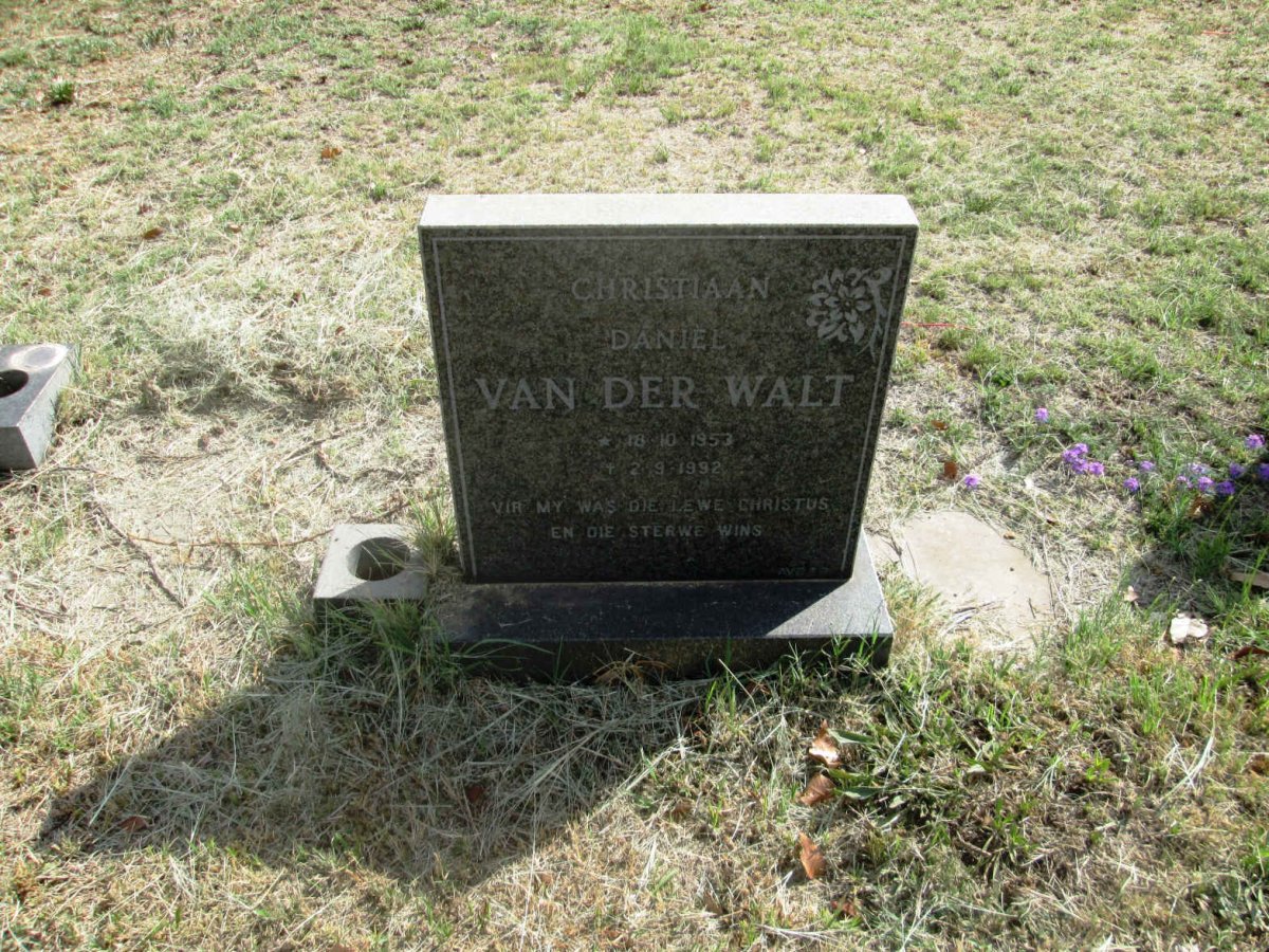 WALT Christiaan Daniel, van der 1953-1992