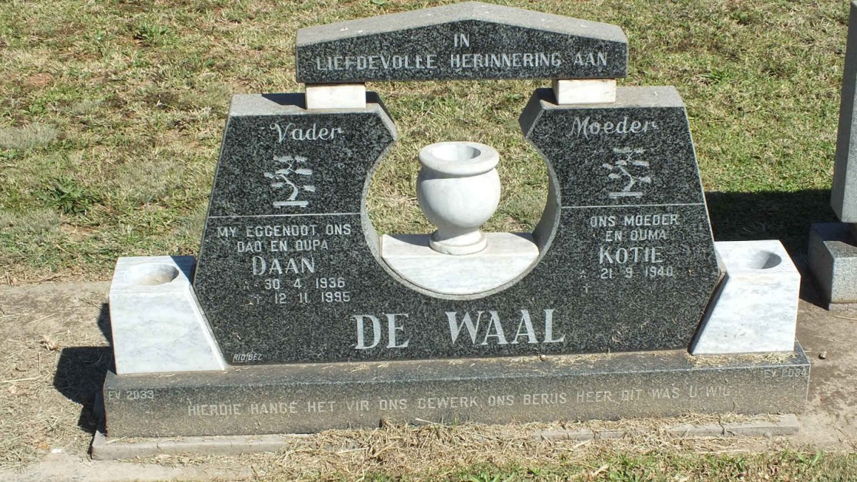 WAAL Daan, de 1936-1995 &amp; Kotie 1940-