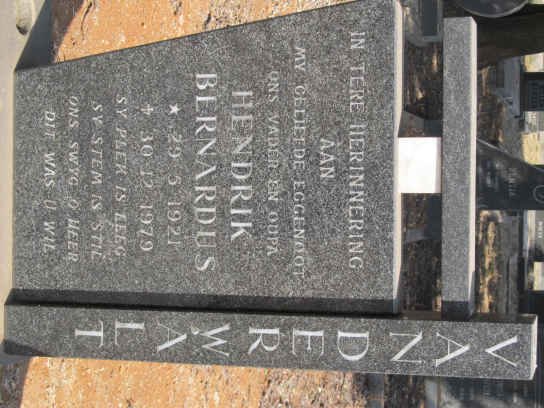 WALT Hendrik Bernardus, van der 1921-1979