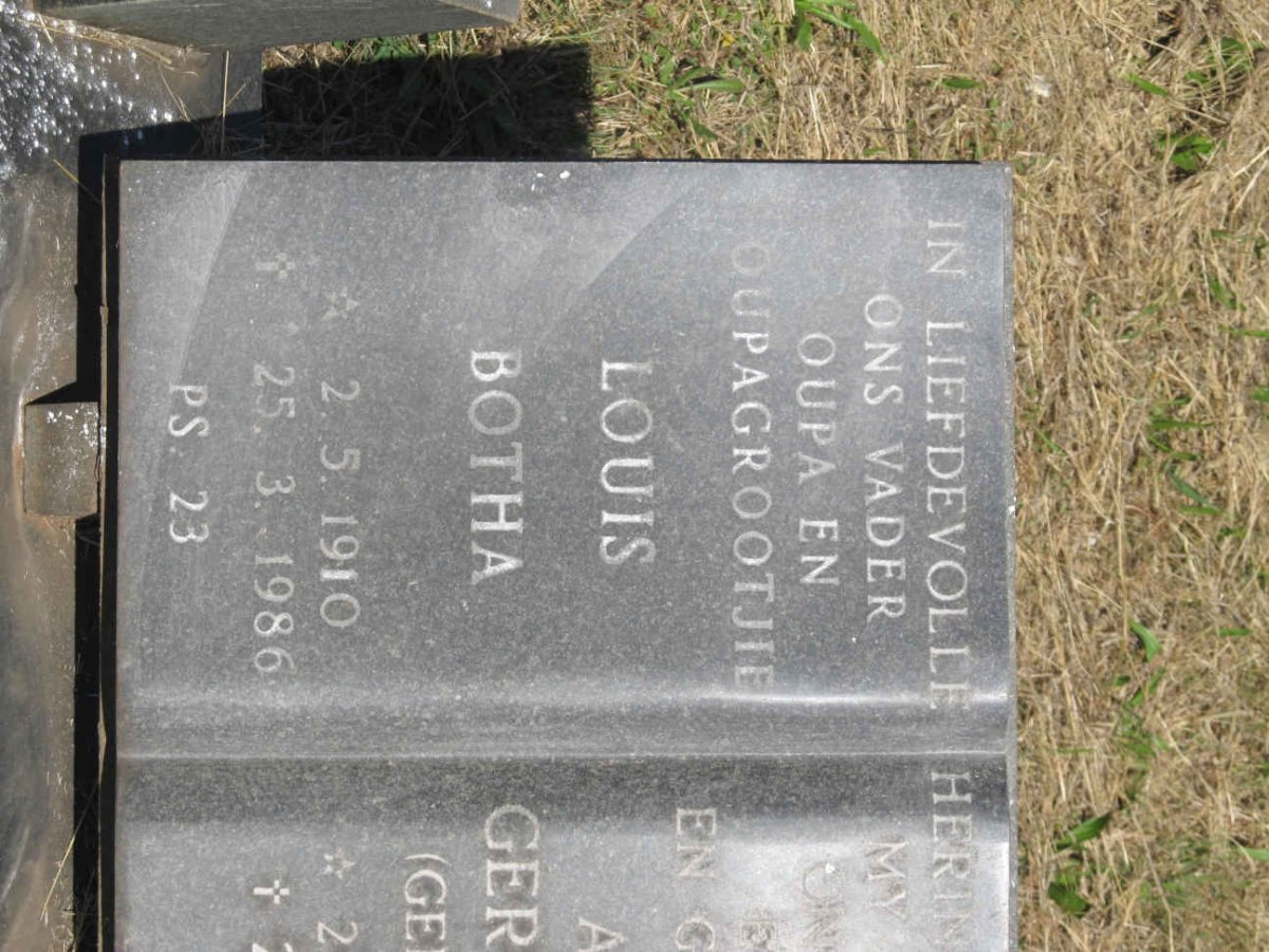 WIT Louis Botha, de 1910-1986 &amp; Aletta Gerbrechta DEKKER 1910-1983