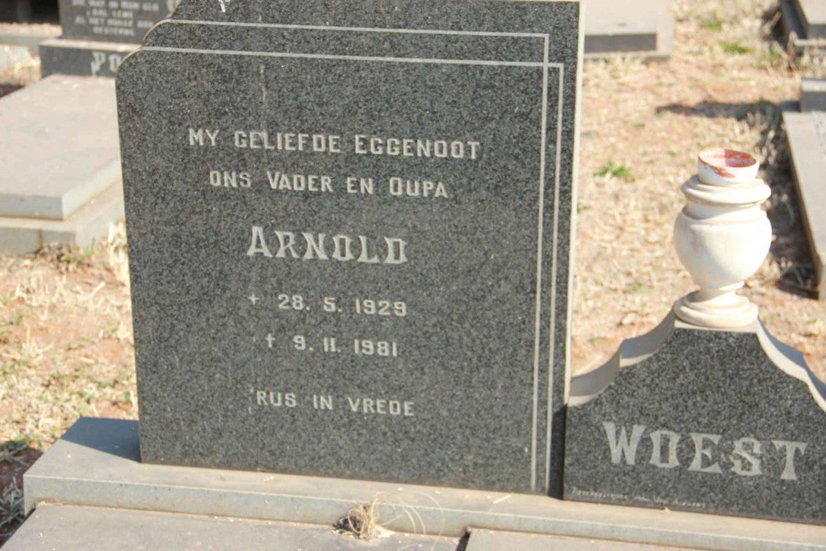 WOEST Arnold 1929-1981 &amp; Raai 1930-1987