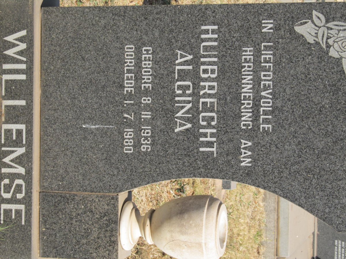 WILLEMSE Huibrecht Algina 1936-1980