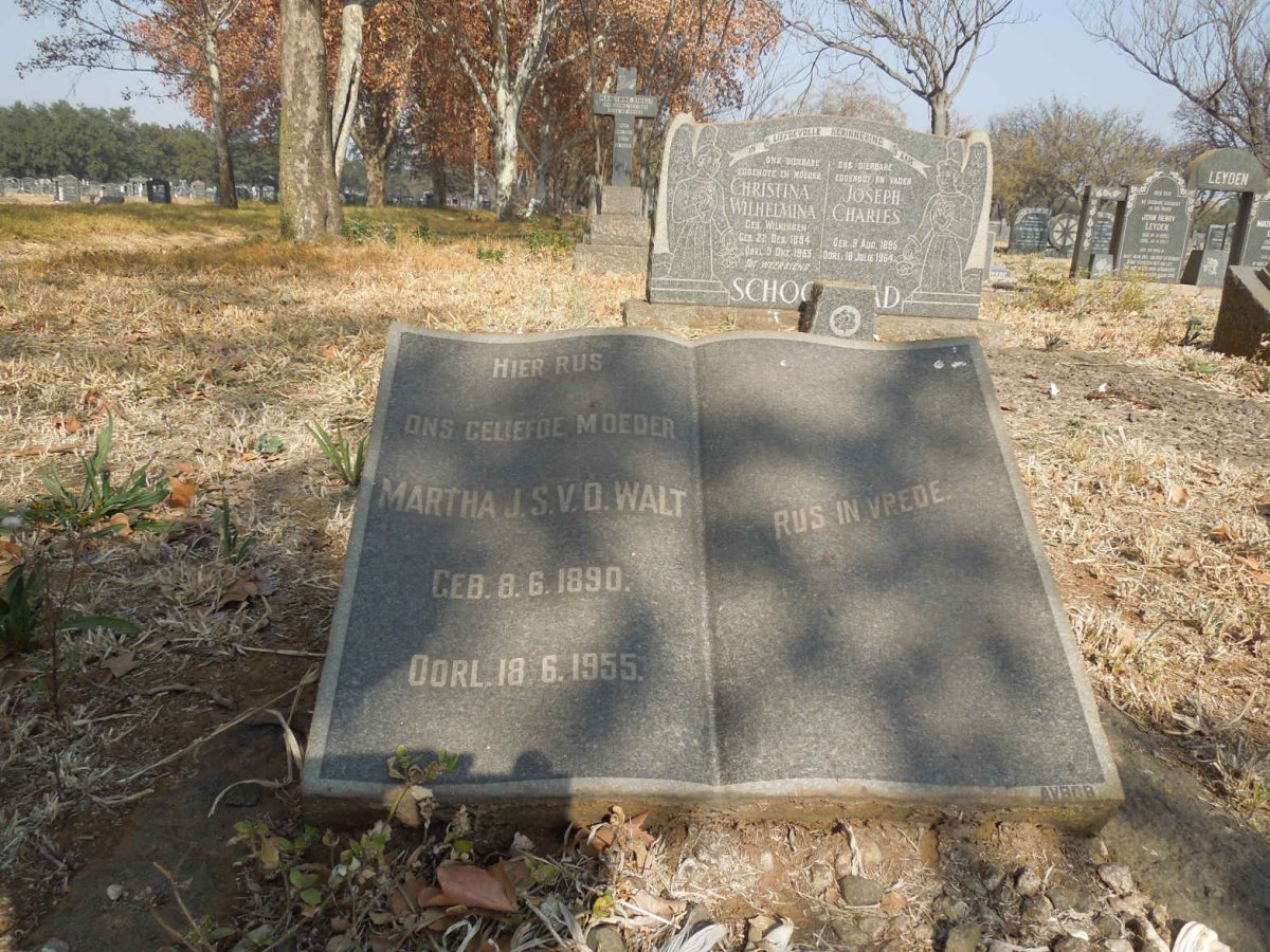 WALT Martha J.S., v.d. 1890-1955