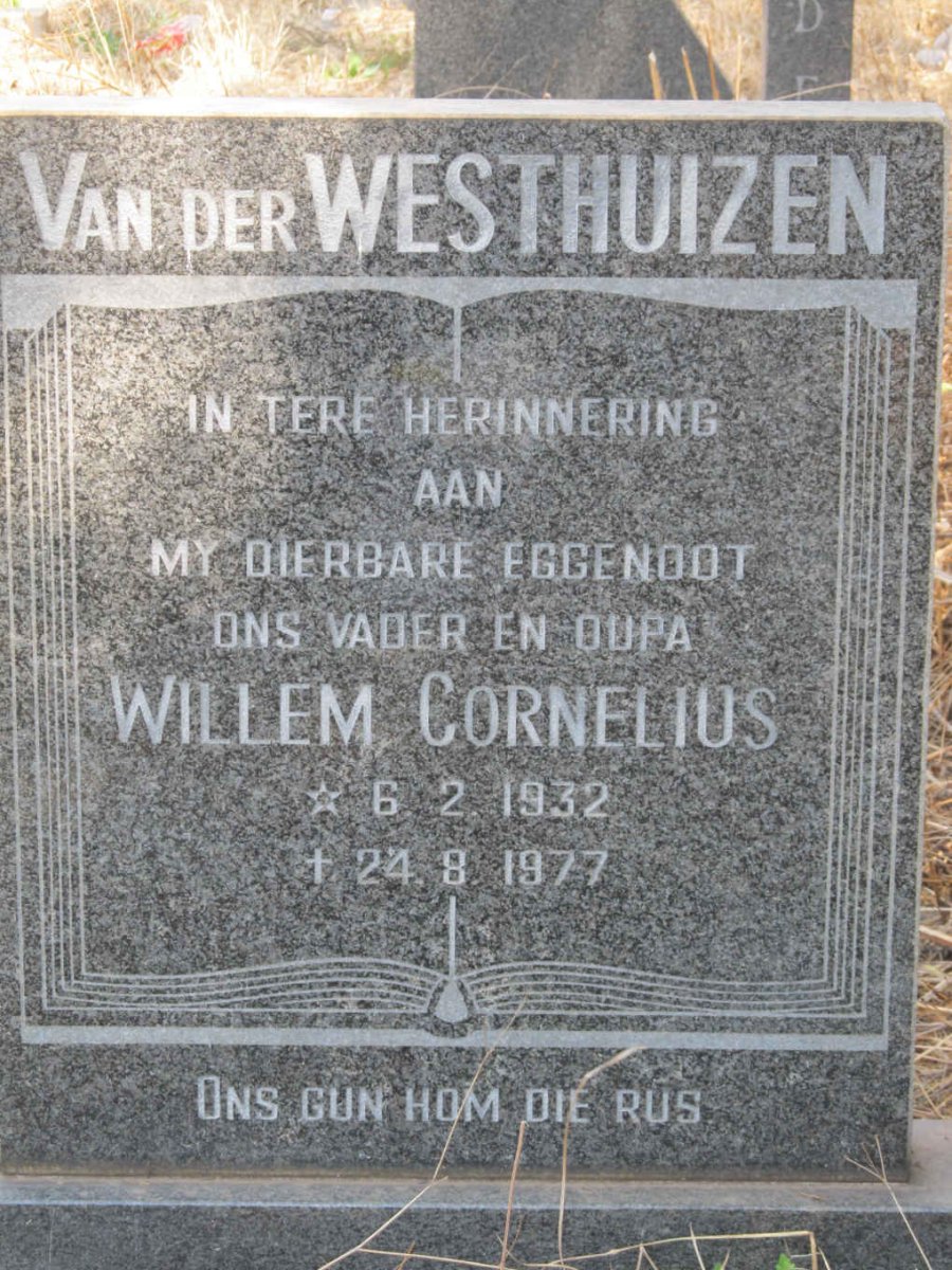 WESTHUIZEN Willem Cornelius, van der 1932-1977