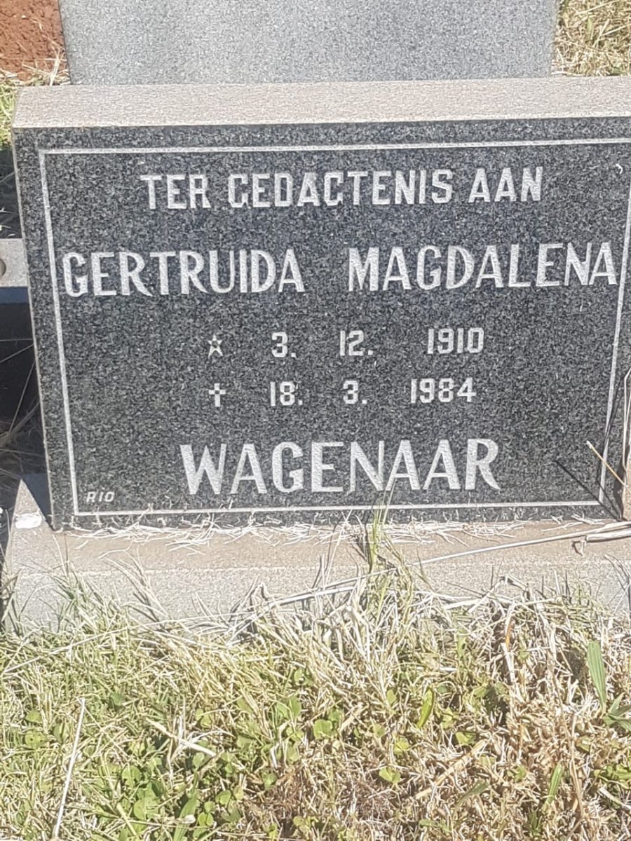 WAGENAAR Gertruida Magdalena 1910-1984