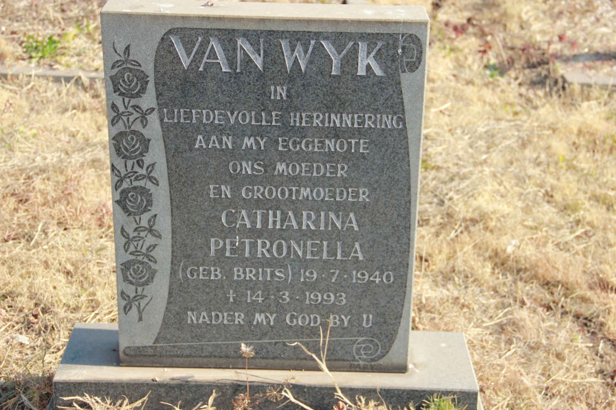 WYK Catharina Petronella, van nee BRITS 1940-1993