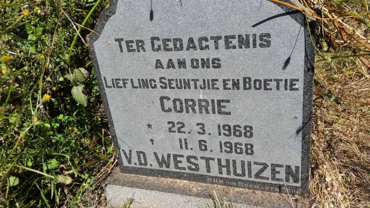 WESTHUIZEN Corrie, v.d. 1968-1968
