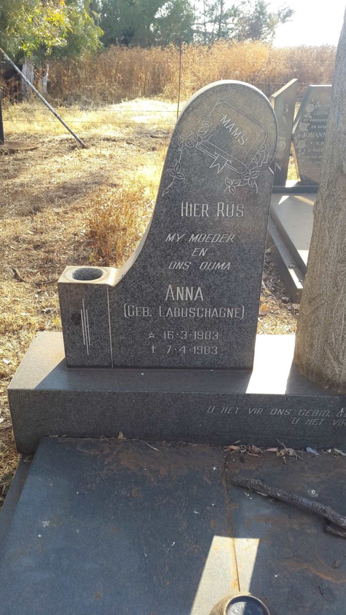 BADENHORST Anna nee LABUSCHAGNE 1903-1983