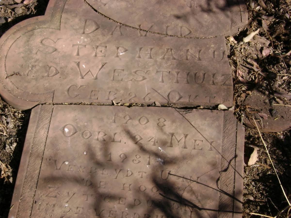 WESTHUIZEN David Stephanus, v.d. 1908-1931