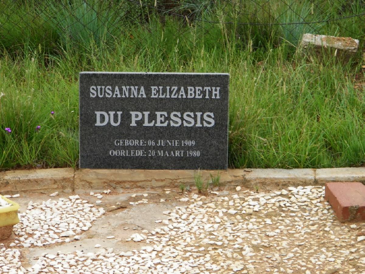 PLESSIS Susanna Elizabeth, du 1909-1980