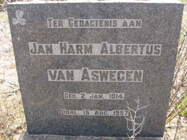 ASWEGEN Jan Harm Albertus, van 1914-1957