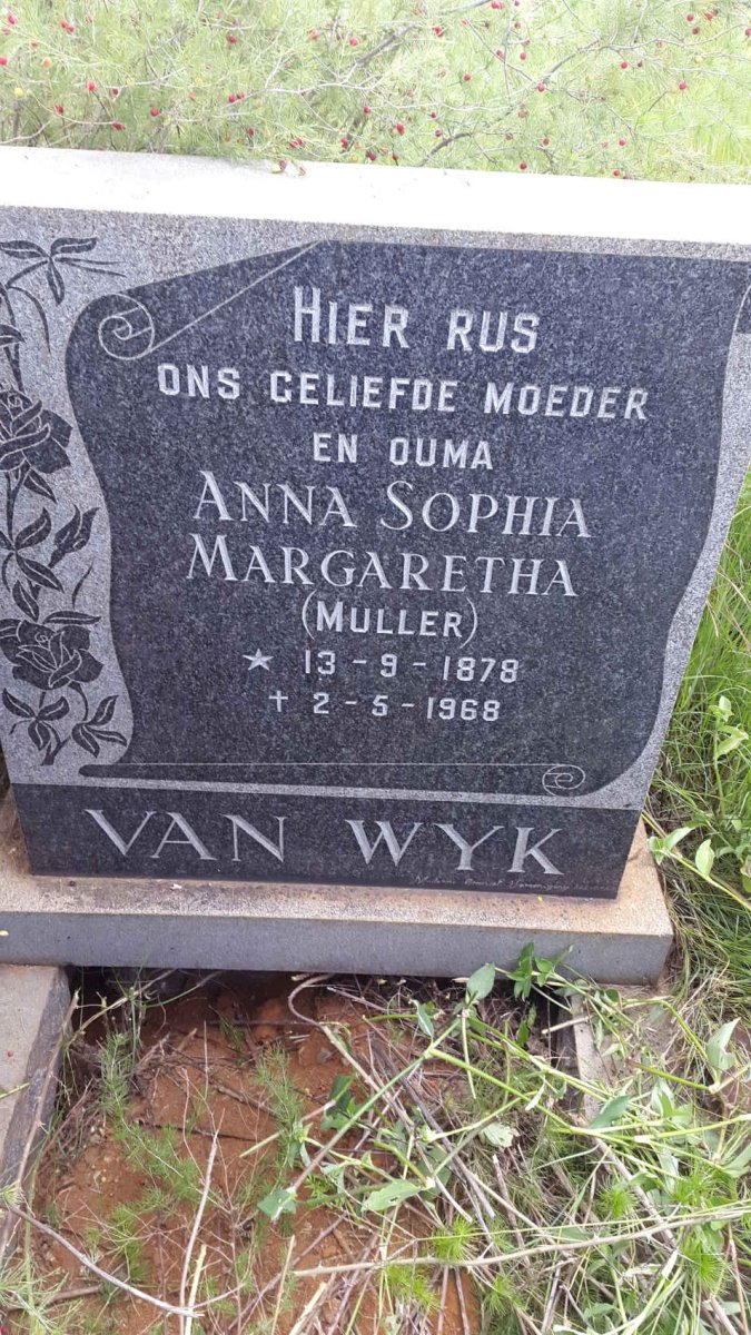WYK Anna Sophia Margaretha, van nee MULLER 1878-1968