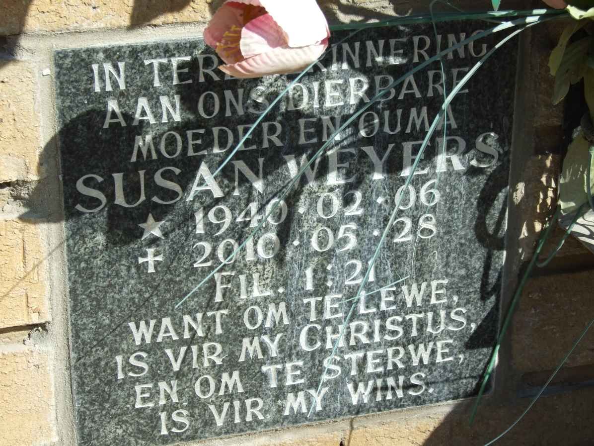 WEYERS Susan 1940-2010