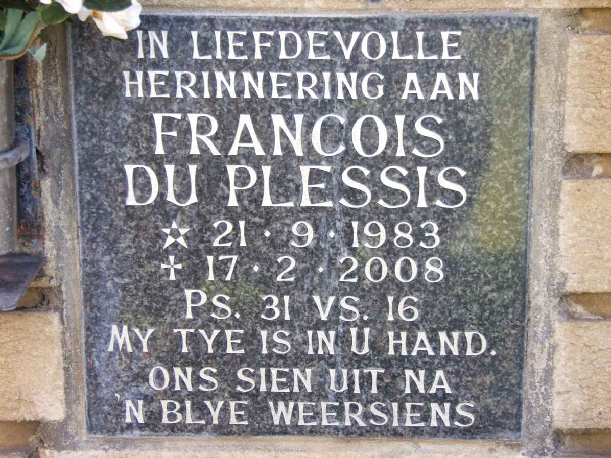 PLESSIS Francois, du 1983-2008