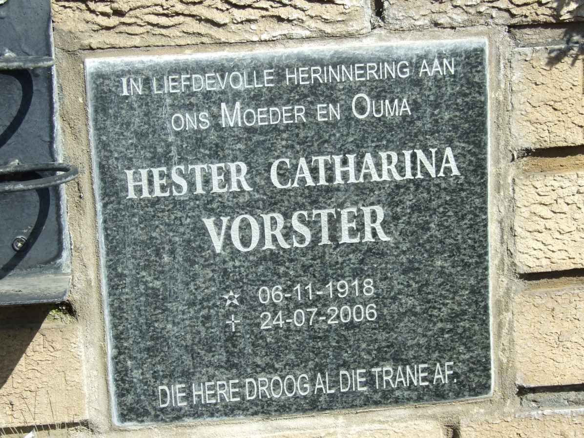 VORSTER Hester Catharina 1918-2006