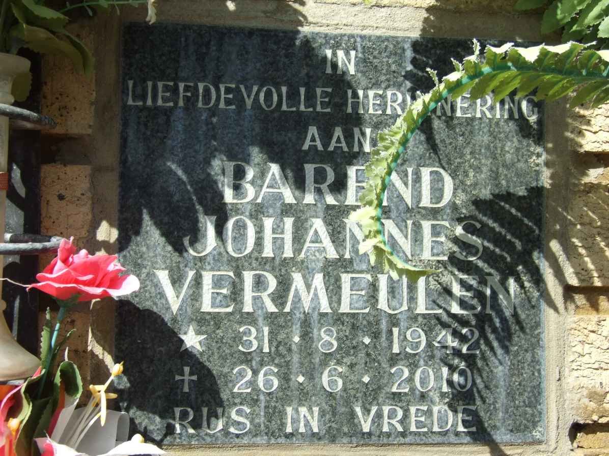 VERMEULEN Barend Johannes 1942-2010