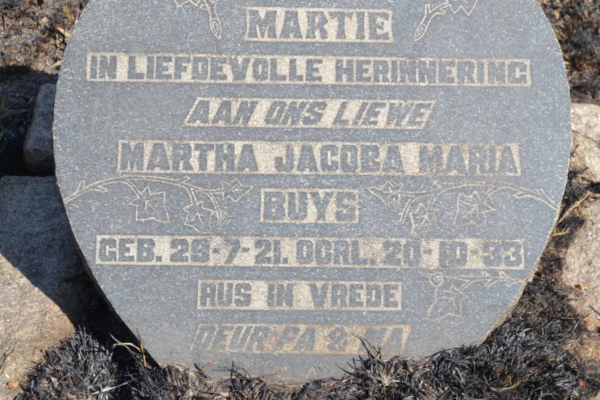 BUYS Martha Jacoba Maria 1921-1933