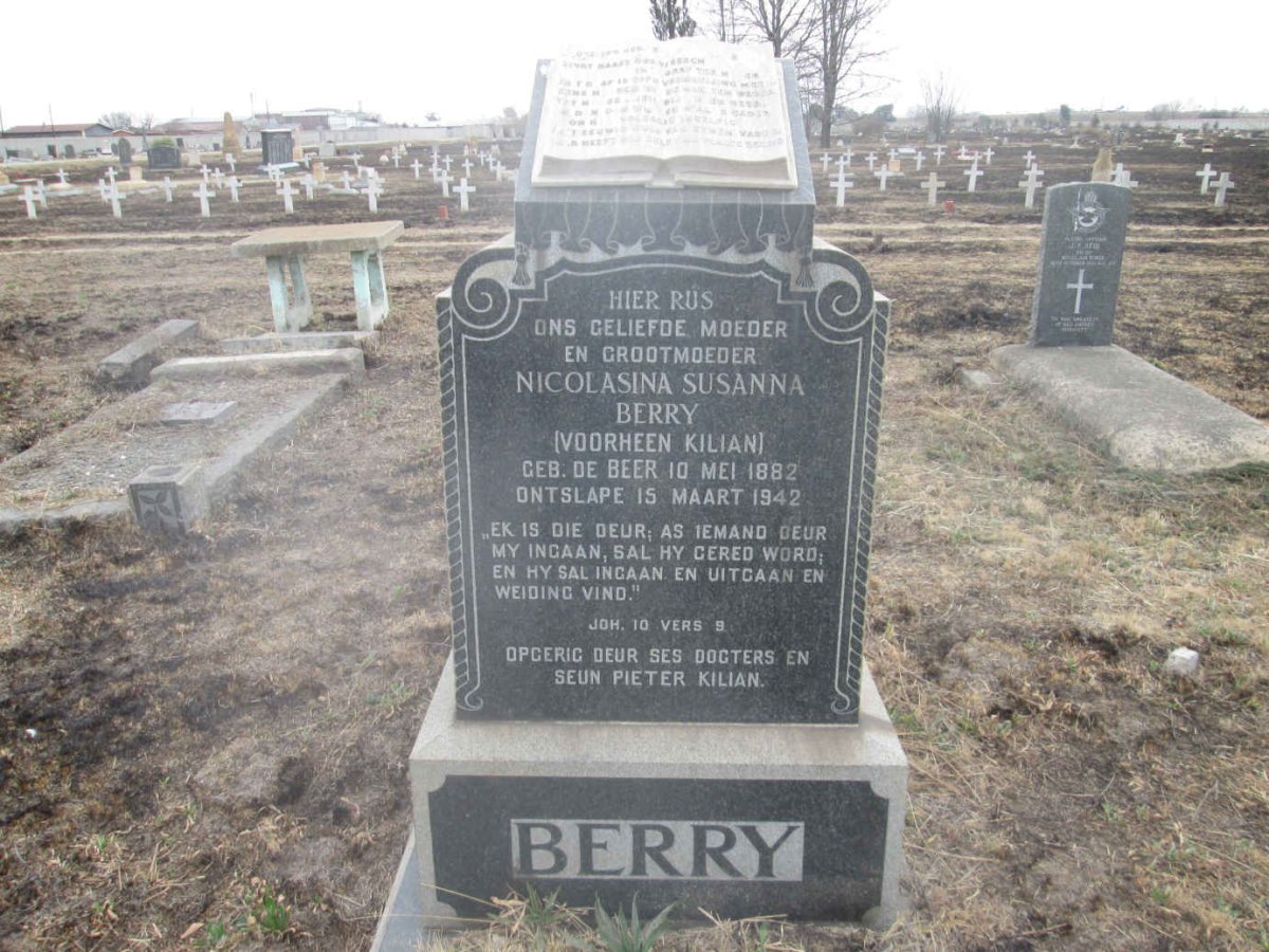 BERRY Nicolasina Susanna, formerly KILIAN nee DE BEER 1882-1942